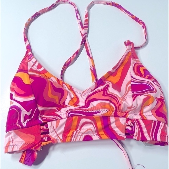 Jessica Simpson Women'Good
Vibrations Cropped Cami Bikini Top Femme Multi New L - Picture 9 of 11